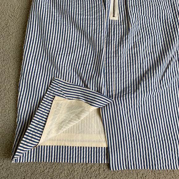 Jcrew blue white Seersucker pencil skirt, 4 - Picture 3 of 7